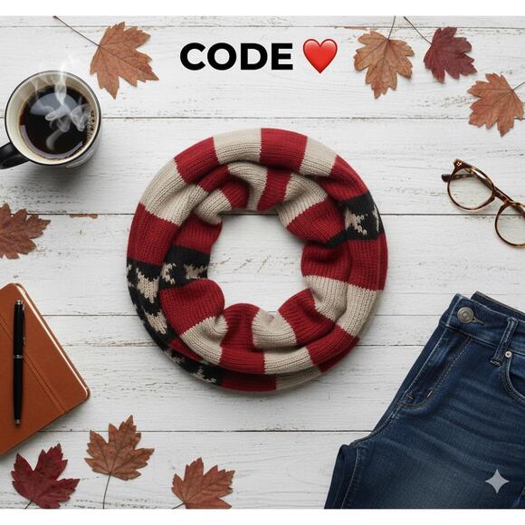 Patriotic Flag Design Knit Infinity Scarf by Code ❤️ - Picture 1 of 4